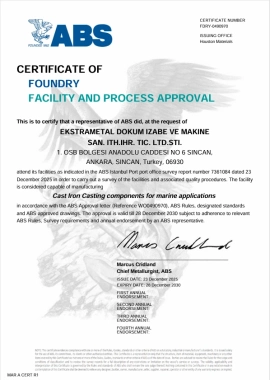 ABS American Bureau of Shipping Certificate of Approval 3.2